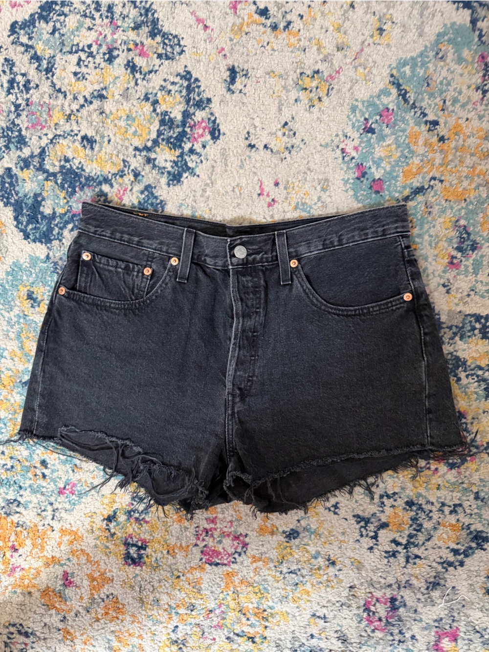 Dark Wash Black Denim Jean cutoff shorts